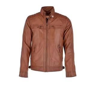 Veste en cuir de mouton unisexe de style américain à la mode de motard de conception classique de qualité supérieure - Product Image 2