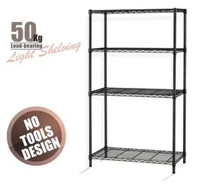 4T/5T Heavy Duty Metal Wire Shelving Rack 50 Kgs Weight Load Display Rack for Kitchen Warehouse Storage Holders & Racks