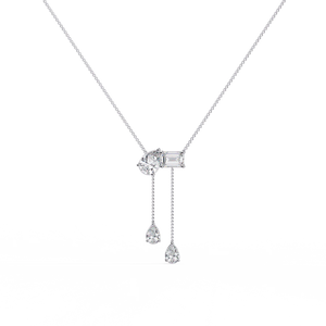 Collar de Diamantes Cultivados en Laboratorio con Corte Esmeralda y Forma de Pera - Product Image 3