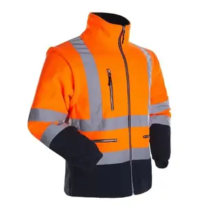Chaqueta DE SEGURIDAD transpirable para hombre Chaqueta de seguridad de alta visibilidad antiarrugas cómoda de tela suave de color sólido con tamaño personalizado - Product Image 6