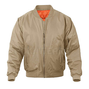 Chaqueta Bomber de Alta Calidad, Superventas, Color Sólido, Chaqueta Bomber para Hombre con Cremallera Completa - Product Image 1