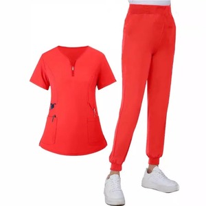 Nouvelle mode féminine uniformes médicaux ensembles de gommages élégants toile pour hôpital dentiste infirmière Salon de beauté Spa vêtements de travail - Product Image 3