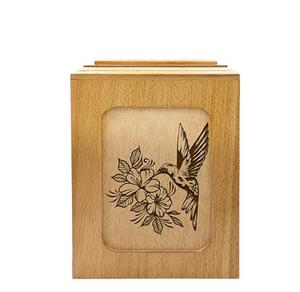 Urne funéraire Colibri Urne funéraire en bois de taille adulte Urne en bois personnalisée avec gravure - Product Image 5