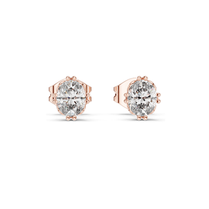Pendientes de Diamantes Ovalados de Laboratorio, 0.75 CT, Claridad VVS-VS EF, Oro de 18K, 14K, 10K y Plata 925, Oro Rosa, Amarillo y Blanco - Product Image 1