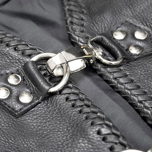 Gilet de motard sans manches en cuir pour homme, tendance hiver 2025, avec fermeture à boutons, pour la rue et la conduite, vêtements d'extérieur - Product Image 4