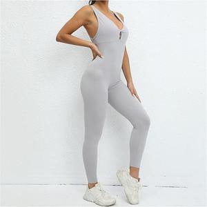 2025 Workout Seamless Yoga Gym Bodycon <b>Rompers</b> Sexy Racerback Tummy Control Padded Bra Comfortable Suit Running Yoga Sweat Suit - Product Image 2