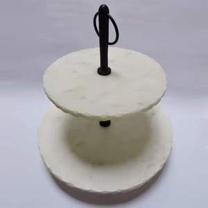 Latest Design <b>Marble</b> <b>Cake</b> <b>stand</b> Round Shape Tier 2 Decoration Metal <b>Stand</b> <b>Marble</b> Platter At Direct Factory selling - Product Image 1