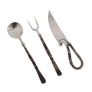 Ensemble de couverts médiévaux forgés à la main, neuf, en argent viking, ensemble de couverts de fête, couverts en fer médiéval de haute qualité - Product Image 1