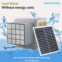 Système de refroidissement solaire DC pour réservoir d'eau domestique, avec ventilateurs de refroidissement et fonction de douche froide, pour grands réservoirs