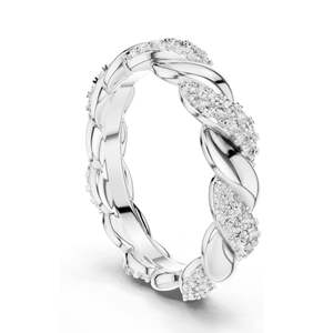 แหวนเพชรทรงบิดเกลียว 0.658 กะรัต สำหรับผู้หญิง ความใส VVS-VS EF ทอง 18KT, 14KT, 10KT และเงิน 925 สีโรสโกลด์, สีเหลือง, สีขาว - Product Image 5