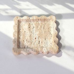 Elegante Bandeja Rectangular de Piedra con Superficie Lisa para Baño, Bandeja Decorativa de Lujo para Perfumes, Joyas, Decoración de Mesa de Centro - Product Image 3