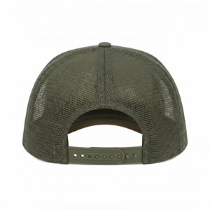 Gorra Trucker de Malla Verde Oliva con Visera Marrón, Impresión por Transferencia Térmica, Unisex, Casual, Transpirable, Impermeable, Ajustable, Venta al por Mayor - Product Image 3