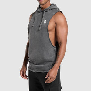 Camiseta sin mangas para hombre 2026 con bordado de insignia, de punto de algodón y fibra de bambú para entrenamiento - Product Image 2