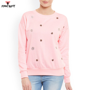 Professional Made Printing Design Cotton <b>Fleece</b> Fabric Pullover Cotton Solid Color Custom Logo Women Sweat <b>Shirt</b> - Product Image 5