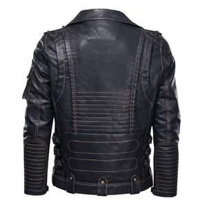 2024 veste en cuir pour hommes ou printemps automne moto Style cuir naturel Slim Fit Biker manteau personnalisé vestes en cuir - Product Image 3