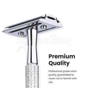 Maquinilla de afeitar de acero inoxidable con logotipo personalizado Diseño clásico para barberos profesionales - Product Image 2