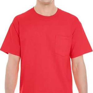 T-shirts Homme Rouge Uni Grande Taille 100% Coton Manches Courtes Décontractés Vente en Gros Été 2026 - Product Image 5