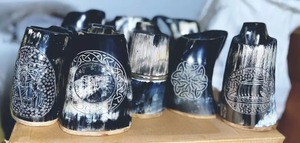 Taza de Cuerno Artesanal, Vajilla Rústica Natural, Taza Pulida para Decoración de Cocina, Exhibición en Mesa de Comedor y Uso Diario - Product Image 2