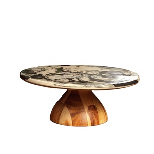 จานหมุนเรซินสำหรับซูซาน,จานจานหมุนพร้อมฐานไม้สำหรับใส่เค้กเรซินแนวหวานๆใช้ในโรงงานโดยตรง - Product Image 1