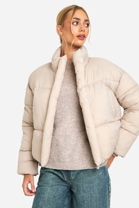 Chaqueta de Invierno Acolchada de Lona Tejida de Alta Calidad para Mujer con Cierre de Cremallera, Logotipo Personalizado, Tejido Transpirable, Tallas Grandes, Venta al Por Mayor - Product Image 4