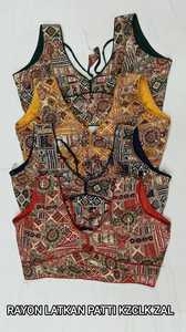 Blusa bordada con espejo e hilo de Rajasthani indio, blusa de seda de trabajo con bordado geométrico para ropa de fiesta - Product Image 2