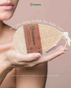 Exfoliante corporal de microfibra en forma de lágrima natural, esponja de lufa suave reutilizable Flexible para el cuidado de la piel en el hogar del fabricante de Vietnam - Product Image 4