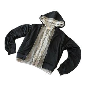 Sweat à capuche pour homme Gangster Logo personnalisé brodé Double capuche Double couche fermeture éclair Full Zip Plus Size Balaclava Hoodie - Product Image 1