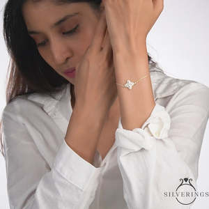 NOVAMART Fine Silverings 925 Sterling <b>Silver</b> Women's <b>Bracelet</b> with Pretty Zircon Fine <b>Charm</b> for Elegant Women Wholesale Export - Product Image 1