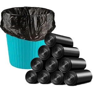 Bolsas de basura de plástico negro en rollos al por mayor, materiales reciclados duraderos y elásticos de tamaño personalizado para uso en supermercados - Product Image 2