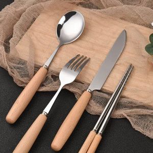 Refined Stainless Steel <b>Flatware</b> <b>Set</b> With Wooden Handle Crafted For Quality Comfort Balance In Every Meal - Product Image 5