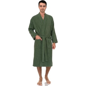 Best Quality Luxury Fluffy Plush Long Kimono Bathrobe Set Custom Logo Thermal Nightgown for <b>Men</b> Hotel <b>Towel</b> for Winter Couples - Product Image 6