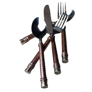 Ensemble de couverts en acier inoxydable modernes plaqués cuivre de luxe durable pour le mariage à l'hôtel ou le service de table - Product Image 3