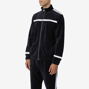 Veste de course sur piste pour hommes Veste de sport à fermeture éclair intégrale de couleur noire élégante pour une performance active - Product Image 2