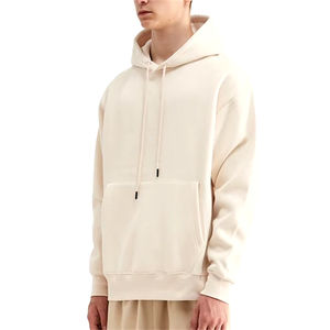 Haute qualité 100% coton hommes surdimensionné pull à capuche poids lourd solide imprimé motif surdimensionné sweats à capuche hommes - Product Image 4
