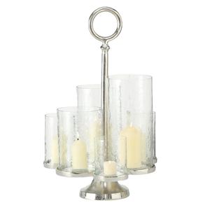 Bougeoir en métal plaqué argent à 5 chandelles coniques pour la décoration de la maison Articles de fête Taille moderne en métal au prix de gros - Product Image 1