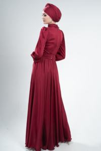 Robe abaya coupe ajustée exclusive islamique modeste couleur primevère marron avec cape pour femmes musulmanes robe de mariée modeste - Product Image 4