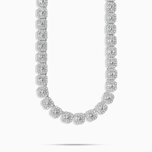 สร้อยคอเทนนิสแบบคลัสเตอร์ชุบทองคำขาว 925 ประดับเพชรโมอิสซาไนต์เกรด VVS ได้รับการรับรองจาก GRA สินค้าขายดี ราคาถูก สำหรับผู้ชาย - Product Image 4