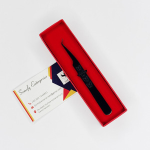 Pince à cils en acier inoxydable à 45 degrés de marque privée outil de beauté de volume de fibre de poignée papillon avec pointe pointue durable - Product Image 6