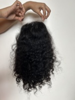 Perruque frontale 5x5, cheveux humains indiens vierges Remy bouclés bruts, brun moyen, cuticules entièrement alignées, sans colle, pour perruque à dentelle