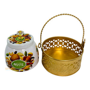Hierro Impreso Pichwai Diseño Frasco de fruta seca Festivo Cocina Almacenamiento Contenedor de alimentos para regalar - Product Image 5