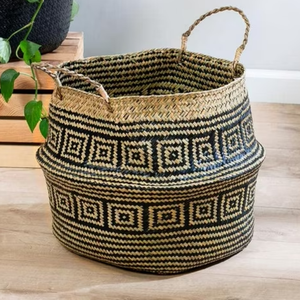 Belly <b>Seagrass</b> <b>Storage</b> <b>Basket</b> Natural Fiber <b>Basket</b> Eco-Friendly Plant Basin Cover Handicraft Custom Color Made in Vietnam - Product Image 6