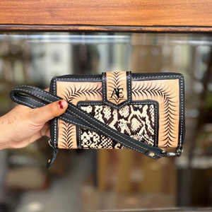 Nouveau Style occidental outillé imprimé Animal fourrure cuir bracelet pochette femmes conçu sac à main vente chaude en cuir outillé portefeuilles uniques - Product Image 1