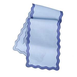 Chemins de table élégants en lin rustique faits à la main pour la table de salle à manger de banquet de mariage de ferme tissu écologique naturel durable - Product Image 6