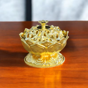 Quemador Bakhoor de latón estilo Aladino tradicional hecho a mano con tapa y asas para decoración del hogar y fragancia - Product Image 5