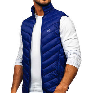Gilet d'hiver sans manches pour homme en polyester 100 % de haute qualité à séchage rapide, col montant, vente en gros - Product Image 3
