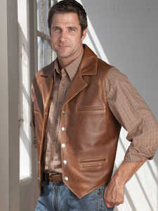 Personalizado transpirable moda al aire libre cremallera motocicleta cuero chaleco hombres cuero de vaca chaleco para hombres - Product Image 4