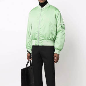 Chaqueta de bombardero de poliéster para hombre, estilo informal de calle alta con cuello levantado, chaqueta con patrón de letras de invierno para hombre - Product Image 2