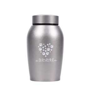 Urne pour animaux de compagnie en acier inoxydable Urnes de qualité supérieure pour cendres de chien et de chat Urnes de taille appropriée pour cendres d'animaux de compagnie (gris moyen) - Product Image 1