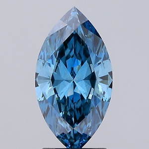 Diamante cultivado en laboratorio azul vivo elegante de corte Marquesa de 1,18 quilates SI1 IGI certificado excelente corte CVD HPHT - Product Image 1