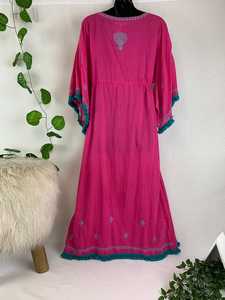 Venta caliente de las mujeres Kaftan Floral bordado suelto cómodo 100% algodón desgaste Natural nueva colección Kaftan ropa - Product Image 2